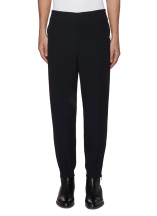 Main View - Click To Enlarge - ALEXANDER MCQUEEN - Snap pocket zip cuff tapered jogging pants