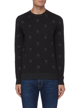 Main View - Click To Enlarge - ALEXANDER MCQUEEN - Skull embroidered sweater