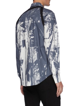 Back View - Click To Enlarge - ALEXANDER MCQUEEN - Trompe-l'œil Print Harness Detail Cotton Shirt