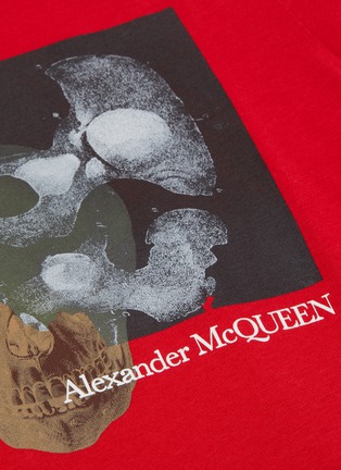  - ALEXANDER MCQUEEN - Skull print logo embroidered T-shirt