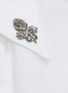  - ALEXANDER MCQUEEN - Floral Crystal Embellished Point Collar Cotton Oxford Shirt