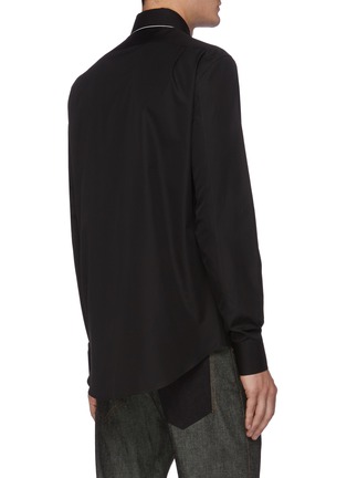 Back View - Click To Enlarge - ALEXANDER MCQUEEN - Contrast piping cotton poplin shirt