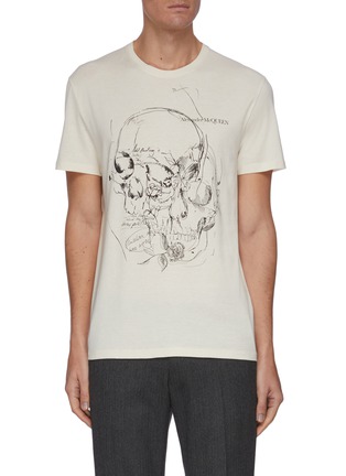 Main View - Click To Enlarge - ALEXANDER MCQUEEN - Scribbled Skull Cotton T-shirt