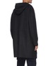 Back View - Click To Enlarge - THEORY - 'DUTTON DF COOL' Hooded Cashmere Wool Blend Long Coat