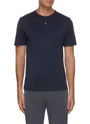 Main View - Click To Enlarge - THEORY - 'GASKELL' Short Sleeve Henley Shirt
