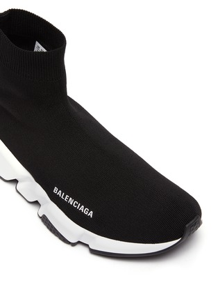 Detail View - Click To Enlarge - BALENCIAGA - 'Speed' Clear Sole nit Slip On Sneakers