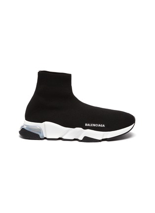 Main View - Click To Enlarge - BALENCIAGA - 'Speed' Clear Sole nit Slip On Sneakers