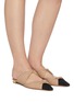 Figure View - Click To Enlarge - AQUAZZURA - Twisted double band leather flats