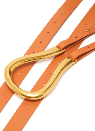 Detail View - Click To Enlarge - BOTTEGA VENETA - Horseshoe Buckle Double Strap Leather Belt