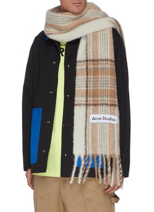 Figure View - Click To Enlarge - ACNE STUDIOS - Tartan Check Fringe Scarf