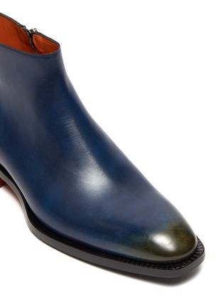 Detail View - Click To Enlarge - SANTONI - 'SCARLETT' Almond Toe Side Zip Ankle Boots