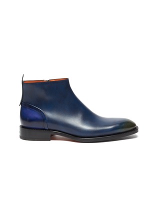 Main View - Click To Enlarge - SANTONI - 'SCARLETT' Almond Toe Side Zip Ankle Boots