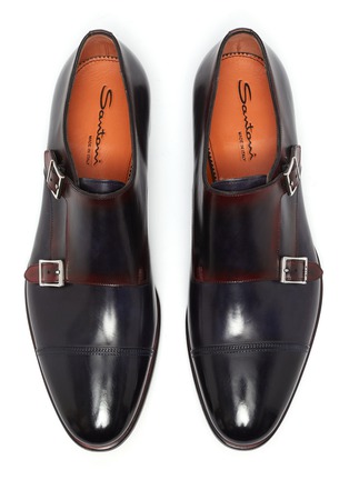 Detail View - Click To Enlarge - SANTONI - 'BOHEMIAN' Double Monk Strap Leather Shoes