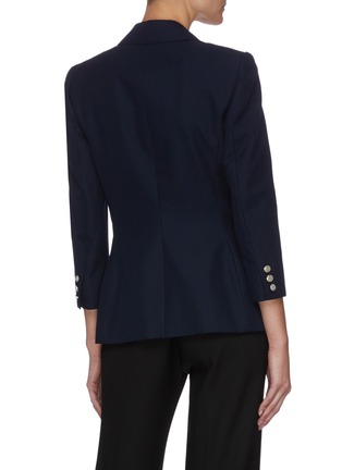 Back View - Click To Enlarge - ALEXANDER MCQUEEN - Floral Logo Embroidered Patch Three Quarter Sleeve Blazer