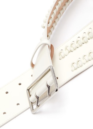 Detail View - Click To Enlarge - ALEXANDER MCQUEEN - Braided Detail Leather Double Belt
