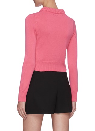 Back View - Click To Enlarge - ALEXANDER MCQUEEN - Crop cashmere sweater