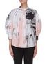 Main View - Click To Enlarge - ALEXANDER MCQUEEN - Floral Print Balloon Sleeve Ruffle Hem Blouse