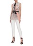 Figure View - Click To Enlarge - ALEXANDER MCQUEEN - Sleeveless Floral Print Gather Crewneck Blouse