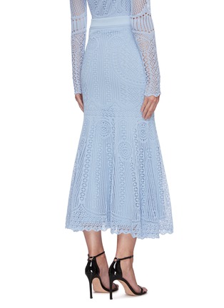 Back View - Click To Enlarge - ALEXANDER MCQUEEN - Lace knit maxi skirt