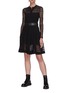 Figure View - Click To Enlarge - ALEXANDER MCQUEEN - A-line Lace Trim Flare Hem Skirt