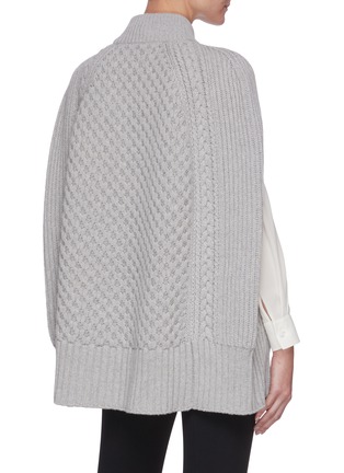 Back View - Click To Enlarge - ALEXANDER MCQUEEN - Cape sleeve cable knit sweater