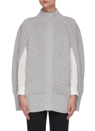 Main View - Click To Enlarge - ALEXANDER MCQUEEN - Cape sleeve cable knit sweater