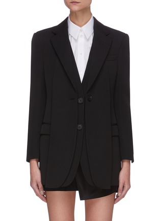 Main View - Click To Enlarge - ALEXANDER MCQUEEN - Single Breast Layer Panel Blazer