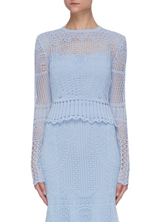 Main View - Click To Enlarge - ALEXANDER MCQUEEN - Lace knit top