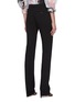 Back View - Click To Enlarge - ALEXANDER MCQUEEN - Centre Crease Fitted Wool Silk Blend Pants