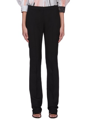 Main View - Click To Enlarge - ALEXANDER MCQUEEN - Centre Crease Fitted Wool Silk Blend Pants