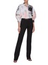 Figure View - Click To Enlarge - ALEXANDER MCQUEEN - Centre Crease Fitted Wool Silk Blend Pants