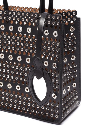 Detail View - Click To Enlarge - ALAÏA - Garance 16' Eyelet Stud Perforated Top Handle Leather Bag