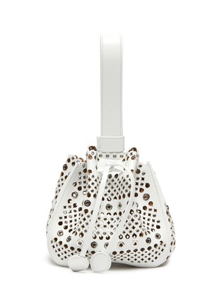 Main View - Click To Enlarge - ALAÏA - 'Rose Marie 16' Eyelet Stud Perforated Wrist Strap Leather Clutch