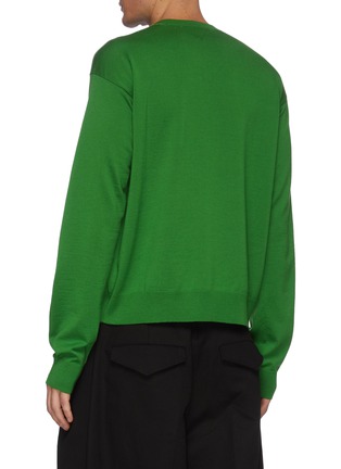 Back View - Click To Enlarge - BOTTEGA VENETA - Buttoned cut-out chest wool turtleneck sweater