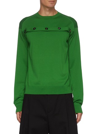 Main View - Click To Enlarge - BOTTEGA VENETA - Buttoned cut-out chest wool turtleneck sweater