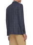 Back View - Click To Enlarge - LARDINI - Notch Lapel Check Wool Cotton Linen Blazer