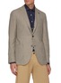 Front View - Click To Enlarge - LARDINI - Notch Lapel Houndstooth Wool Silk Blazer