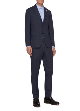 Front View - Click To Enlarge - LARDINI - Micro check wool blend suit