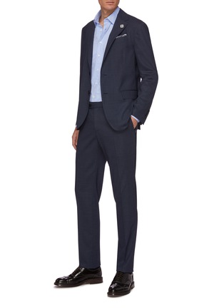 Figure View - Click To Enlarge - LARDINI - Micro check wool blend suit