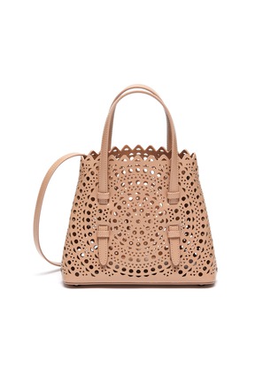 Main View - Click To Enlarge - ALAÏA - 'Mina 20' Perforated Mini New Vienne Motif Leather Top Handle Bag