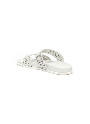 Detail View - Click To Enlarge - ALAÏA - Perforated Vienne Vague Motif Double Strap Leather Sandals