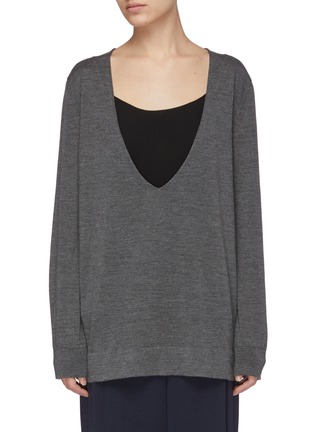 Main View - Click To Enlarge - THE ROW - Baba' cashmere-silk blend V-neck top