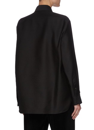 Back View - Click To Enlarge - THE ROW - 'Big Sisea' Spread Collar Wool Silk Blend Shirt
