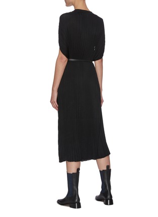 Back View - Click To Enlarge - THE ROW - Cape Sleeve Pleat maxi Dress