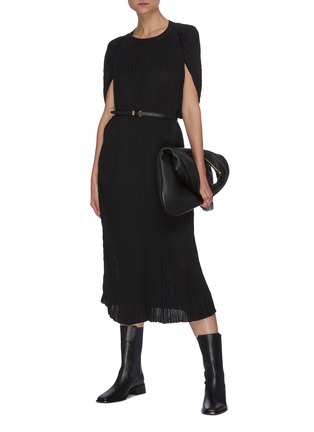 Figure View - Click To Enlarge - THE ROW - Cape Sleeve Pleat maxi Dress