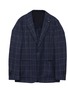 Main View - Click To Enlarge - LARDINI - Notch lapel windowpane check wool-silk-linen blend blazer