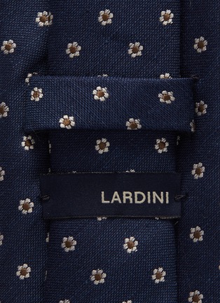 Detail View - Click To Enlarge - LARDINI - All-over Floral Jacquard Silk Linen Blend Tie