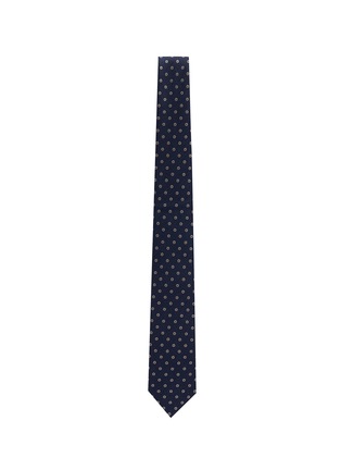 Figure View - Click To Enlarge - LARDINI - All-over Floral Jacquard Silk Linen Blend Tie