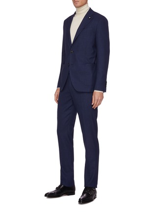 Front View - Click To Enlarge - LARDINI - Notch lapel wool-silk-linen blend suit