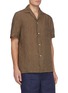 Front View - Click To Enlarge - LARDINI - 'Gian' linen cotton blend Cuban shirt